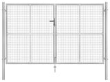 Garden Gate Galvanised Steel 306x200 cm Silver 144766