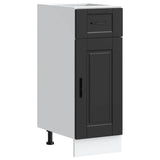 Kitchen Base Cabinet Porto Black Engineered Wood 853938