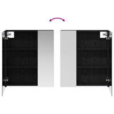 Bathroom Mirror Cabinet Black Oak 60 x 14.5 x 70 cm 889056
