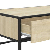 ZNTS Coffee Table Sonoma Oak 100x50x35 cm Engineered Wood and Metal 848780