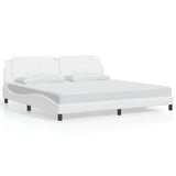 Bed Frame with LED without Mattress "Zadar" White 200x200 cm 3214132