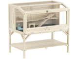 2 Tier Wooden Hamster Cage with Shelf and Openable Top T3398P552629