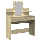 Dressing Table with LED Sonoma Oak 100x40x130 cm 848201