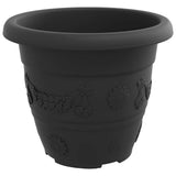 Round Flower Pot 24 pcs Black 22 x 18 cm Plastic 42020294