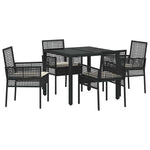 Garden Dining Set 5 pcs Black Poly rattan 3334856