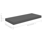 ZNTS Floating Wall Shelves 4 pcs High Gloss Grey 60x23.5x3.8 cm MDF 323792