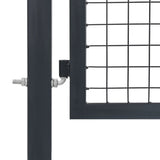 Garden Gate with Posts Steel 350x140 cm Anthracite 144401