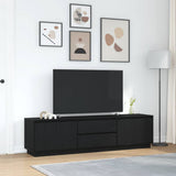 TV Cabinet with LED Lights Black Oak 193,5x41x50 cm 3328436