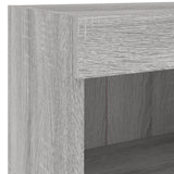 4 Piece TV Wall Cabinets with LED Lights Grey Sonoma 3216581