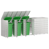 Wheelie Bin Storage for 5 Bins Silver 340 x 77.5 x 115.5 cm 3394791