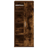 Bathroom Cabinet with Roll Holder Smoked Oak 39x22x90 cm 858528