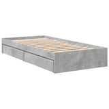 Bed Frame with Drawers without Mattress Concrete Grey 90x190 cm Single 3280709