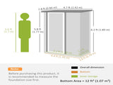 5ft x 3ft Metal Garden Storage Shed, Outdoor Tool Shed with Sloped Roof, Lockable Door for Tools, T3398P318726