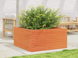 Garden Planter Wax Brown 70x70x46 cm Solid Wood Pine 3282416
