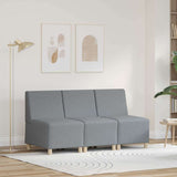 Modular Sofa Unit Armless 3 pcs Light Grey 55 x 74 x 82 cm 3399792