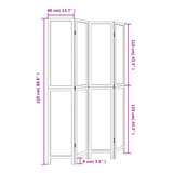 Room Divider 4 Panels Dark Brown Solid Wood Paulownia 358660