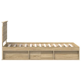 Bed Frame with Headboard Sonoma Oak 90 x 200 cm Solid Pine Wood 3409410