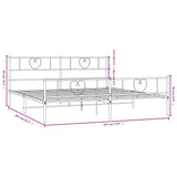 Metal Bed Frame without Mattress with Footboard White 180x200cm 355534