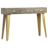 Console Table Solid Mango Wood Grey with Brass 110x35x76 cm 246682