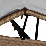 Double Sun Lounger with Roof Beige 205 x 129 x 200 cm PE rattan 3376130