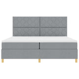 Box Spring Bed with Headboard Light grey 200 x 200 cm Fabric 3339721