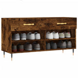 Shoe Bench Smoked Oak 102x35x55 cm Engineered Wood 829721
