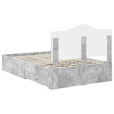 Bed Frame Concrete Grey 135 x 190 cm Engineered Wood 3413615