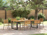 Garden Dining Set 7 pcs Grey Solid Acacia Wood 3365464