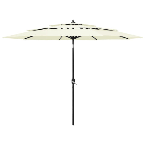 3-Tier Garden Parasol with Aluminium Pole Sand 3 m 313868