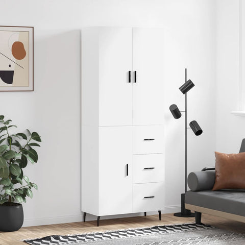 Highboard White 69.5x34x180 cm Engineered Wood 3195915