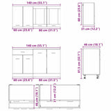Kitchen Unit Lyon 4 pcs Grey sonoma Engineered Wood 3388346