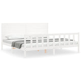 Bed Frame without Mattress White 200x200 cm Solid Wood Pine 3193227
