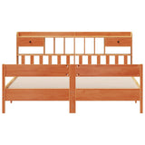 Bookcase Bed without Mattress Wax Brown 200x200cm Solid Wood Pine 3323016