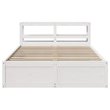Bed Frame with Headboard White 150x200 cm King Size Solid Wood Pine 3306340