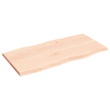 Table Top 80x40x2 cm Untreated Solid Wood Oak Live Edge 363872