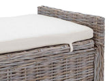Storage Bench with Cushion Grey 110 x 40 x 50 cm Rattan 42011575