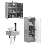 Bathroom Cabinet Set 4 pcs Concrete Grey 43 x 16 x 62.5 cm 3407370