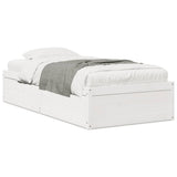 Bed Frame without Mattress White 75x190 cm Small Single Solid Wood Pine 846847