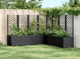 Garden Planter with Trellis Black 160x160x140 cm PP 367883