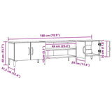 TV Cabinet Artisian Oak 180x31.5x40 cm Engineered Wood 857144