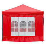 Folding Party Tent with Sidewalls Red 3x6 m 93548