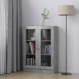 Vitrine Cabinet Concrete Grey 82.5x30.5x115 cm Engineered Wood 802754