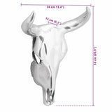 Bull Skull Silver 34 x 13 x 53 cm Aluminium 42000134
