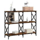 Console Table Smoked Oak 100x28x80.5 cm Engineered Wood 835421