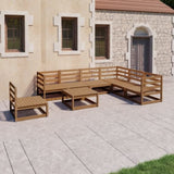 8 Piece Garden Lounge Set Honey Brown Solid Pinewood 3075772
