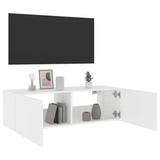 TV Wall Cabinet with LED Lights White 100x35x31 cm 837295