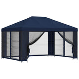 Garden Gazebo with Sidewalls 4 x 3 m Blue Polyester and Steel 900391