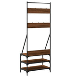 Clothes Rack with Shoe Storage Brown Oak 70x40x184 cm 837846
