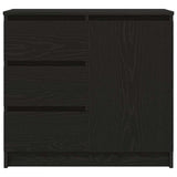 Sideboard with Drawer Black Oak 71x35x65 cm Engineered Wood 861572