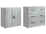 Cabinet Set 2 pcs Grey Sonoma 66 x 34.5 x 87 cm Engineered Wood 3416967